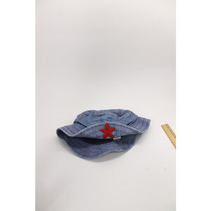 Talbots kids cotton denim blue with red top stitch sun hat baby